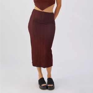 UO Claire Lace Midi Skirt